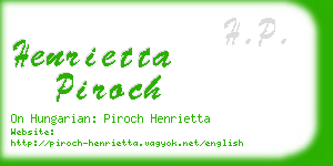 henrietta piroch business card